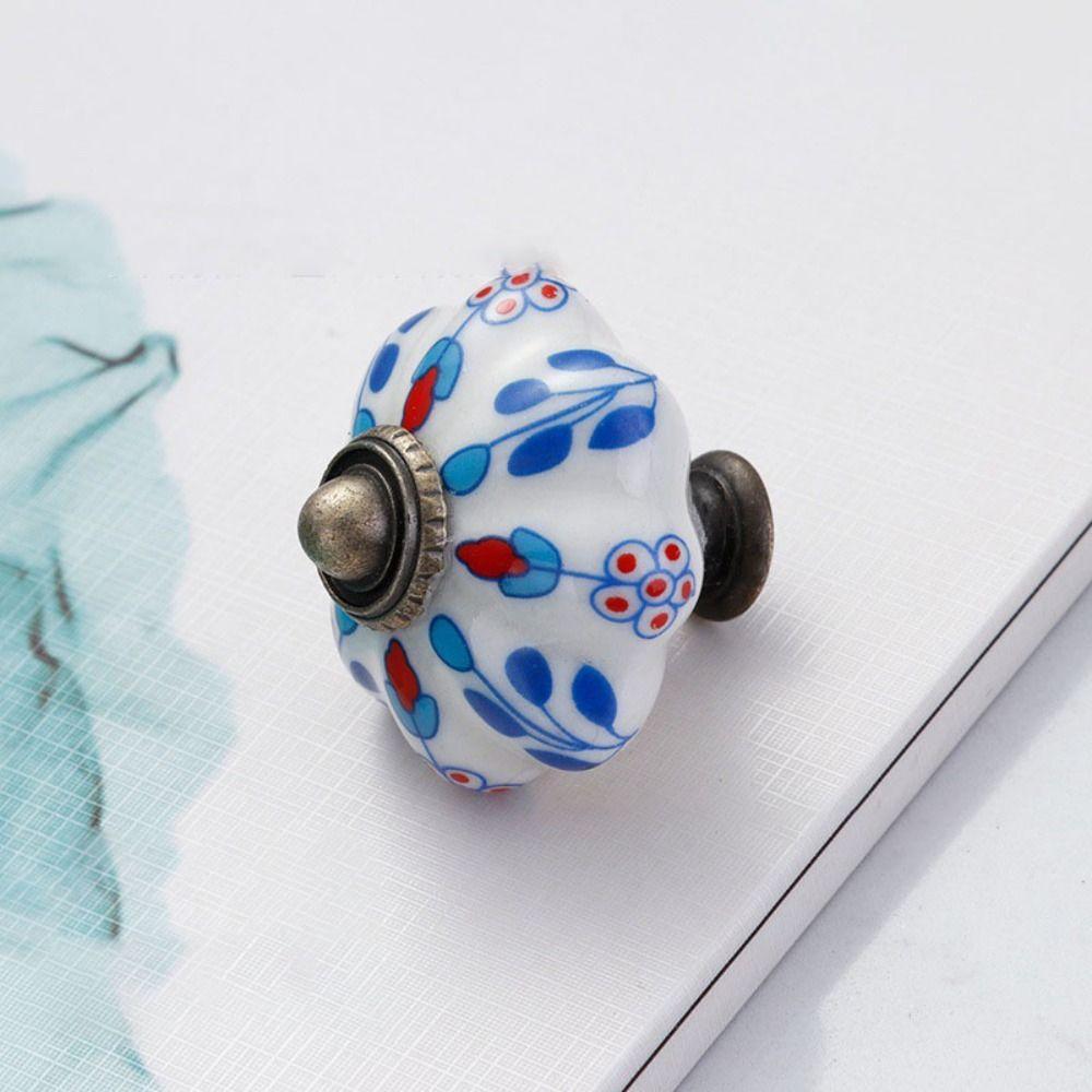 Керамика и сплавы Винтажная дверная ручка Разноцветная мебельная ручка-тыква для гардероба