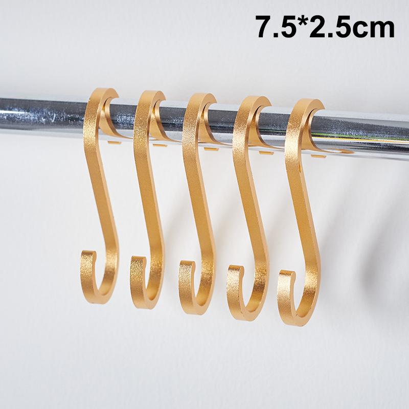 Aluminium Alloy S Shape Hooks 10Pcs Space Saving Heavy Duty Hanger for Kitchen Rail Pot Pan Closet Organizer