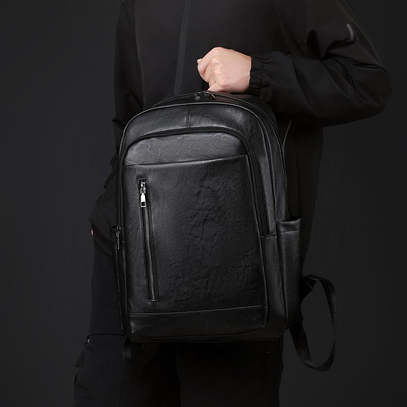 Деловой полиуретановый рюкзак Мужской большой вместимости Рюкзак для компьютера Водонепроницаемый Дорожный Студенческий Школьный рюкзак