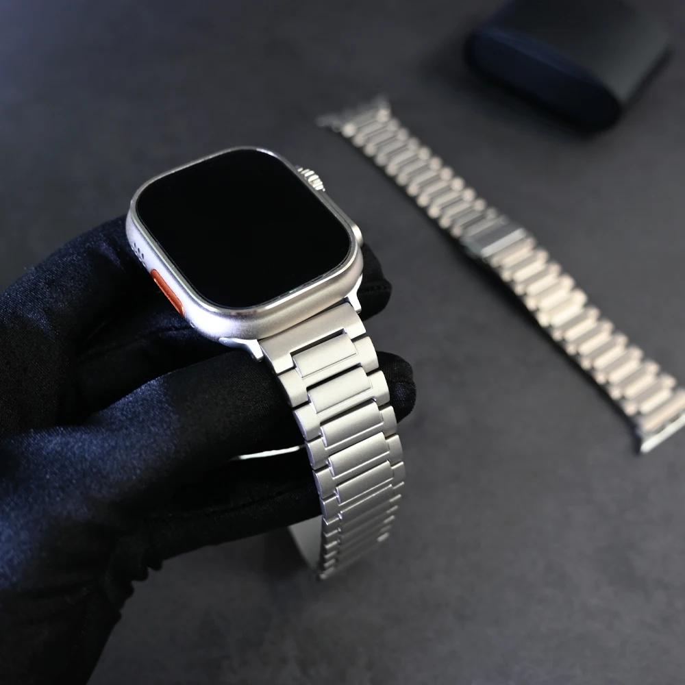 Ультратитановый браслет для Apple Watch 49 мм 46 мм 45 мм 44 мм Роскошный металлический ремешок для IWatch Серии 10 9 8 7 6 5 SE 42 мм 41 мм Ремешок