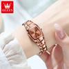 OLEVS Tungsten Steel Strap Watch For Women Fashion Quartz Waterproof Women Wristwatch