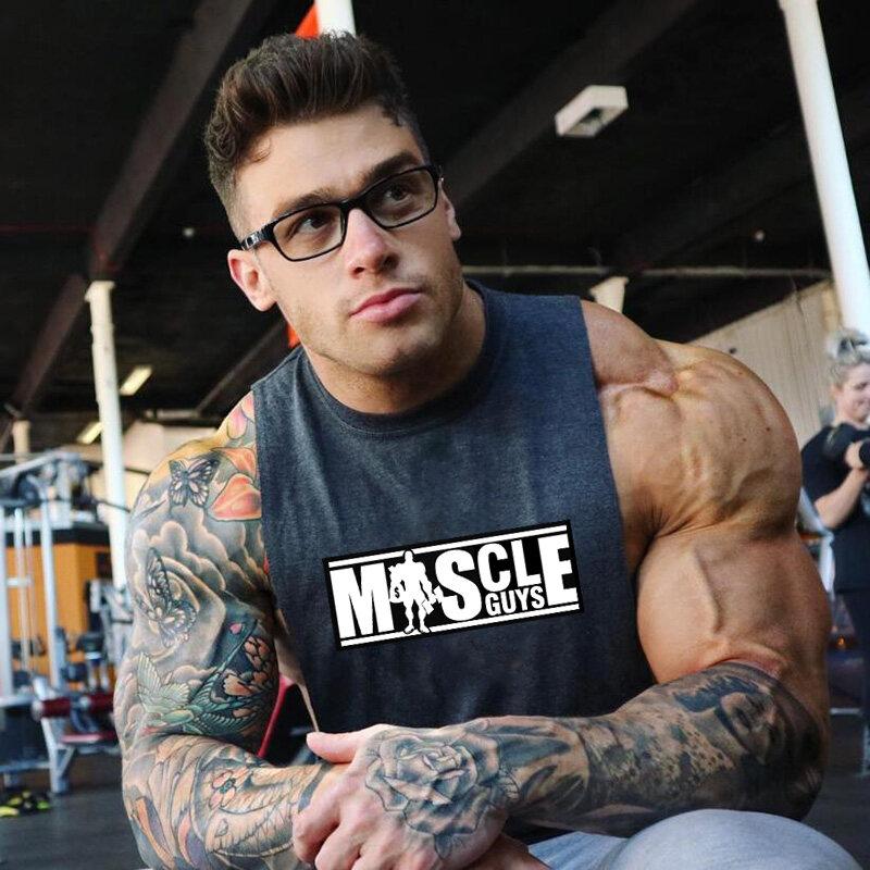 Muscleguys Мужская летняя майка для тренажерного зала и фитнеса, модная мужская одежда, свободный дышащий жилет без рукавов с мышцами