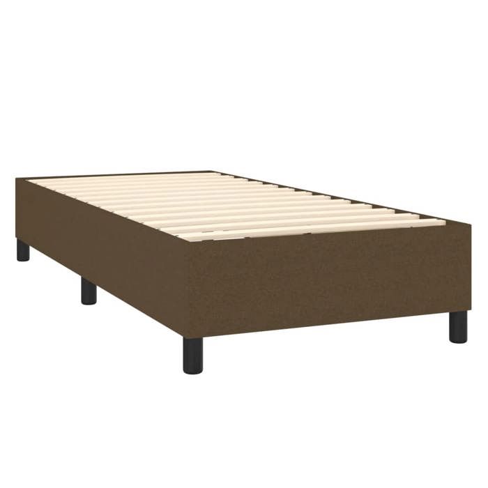 Maison Exclusive - Sommier à lattes de lit avec matelas Marron foncé 90x190 cm