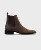 Firenze Atelier Slimline Black Sole Suede Chelsea Boots 3332-Qs [Dark Brown]