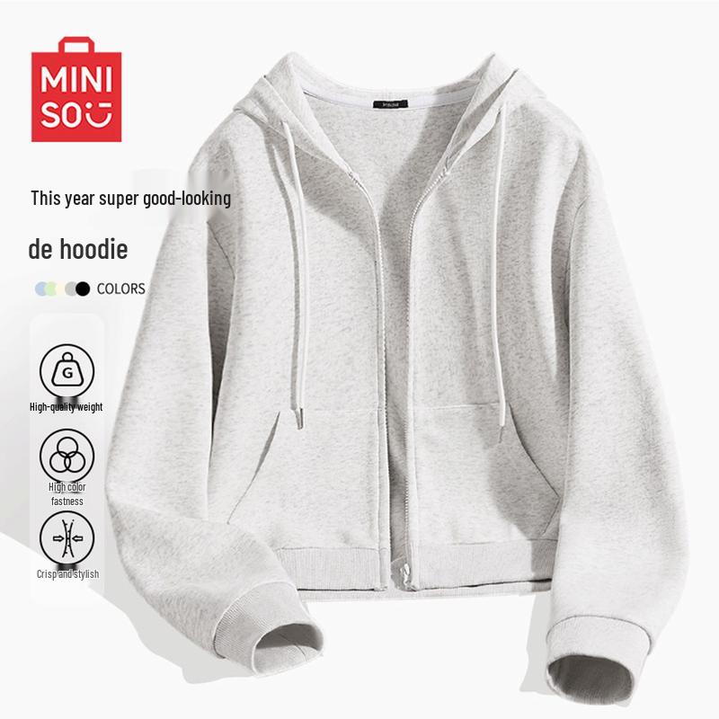 MINISO Женский укороченный кардиган с капюшоном