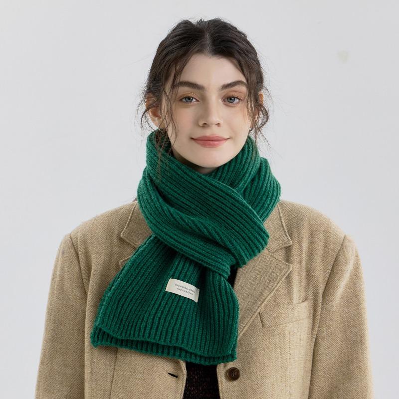 Versatile Solid Color Knitted Scarf Scarf Plush Soft Male and Female Couples Scarf Autumn and Winter Outer Shawl