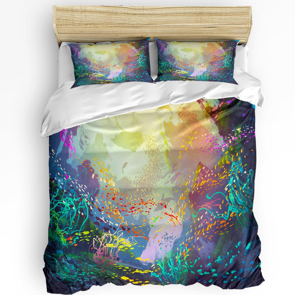 Animal Green Fish Duvet Cover Bed Bedding Collection For Double Home Textile Quilt Cover Pillowcases Bedroom Bedding Collection No Linen