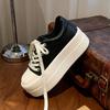 Thick-soled Heightening Women's New Spring and Autumn Small Versatile Bread Shoes High-top Big-headed Board Shoes