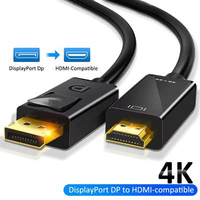 Адаптер видео-аудио конвертера 4K 2K DisplayPort в HDMI, Display Port DP-кабель для ноутбука, телевизора, проектора, монитора, ПК, PS3