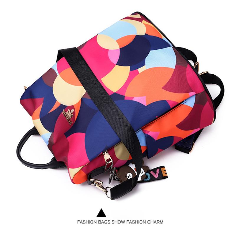 Дорожные сумки для женщин и отдыха на природе, модный многоцелевой женский рюкзак с подвеской в виде медведя, цветная напечатанная качественная сумка через плечо Oxford для матери