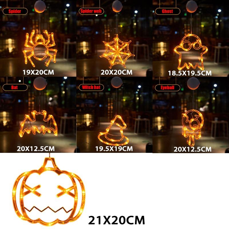 Хэллоуин Окно Висит Светодиодный Свет Домашнего Орнамента Присоске Домашний Декор Огни