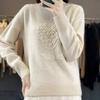 Свитер для женщин зимний хлопковый утолщенный пуловер теплый вязаный эластичный с длинным рукавом оверсайз джемпер свитер топы