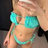 Сексуальный бандо, бразильский купальник-бикини, женский купальник, женский комплект бикини, плиссированный купальный костюм
