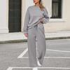 Women's Sports Suit: Solid Color Pullover, Drawstring Straight-leg Sweatpants, Women's Two-piece Casual Suit