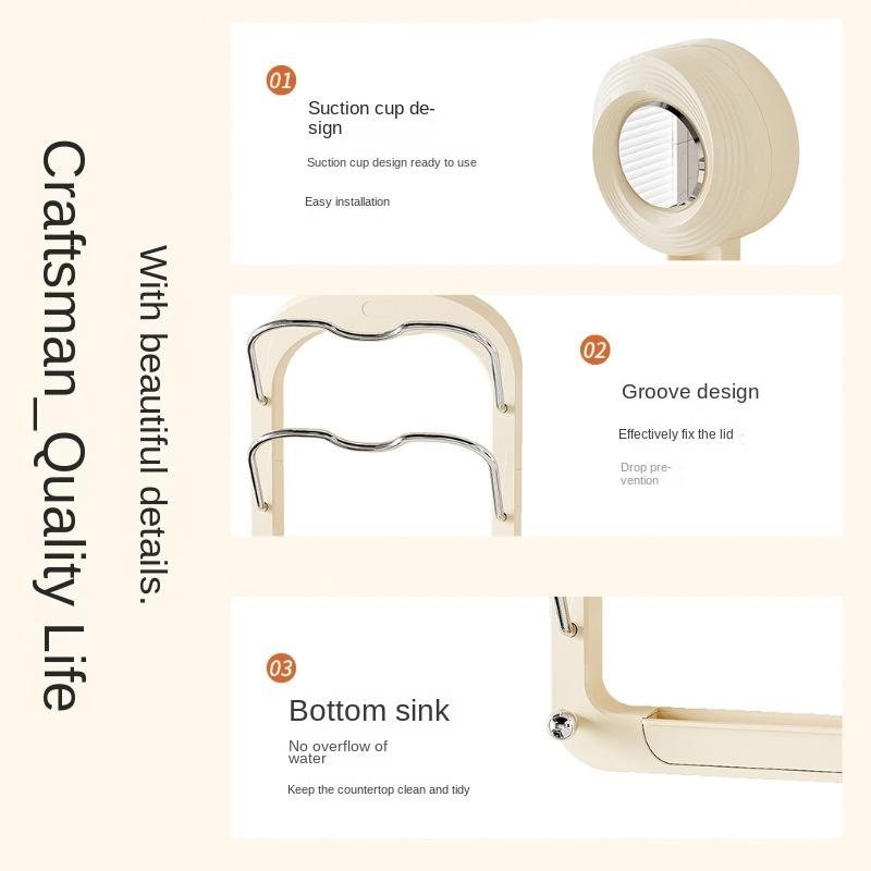 4010 Вакуумная подставка для крышек кастрюль Подставка для разделочных досок Съемный поддон для сушки Настенная кухонная стойка для хранения