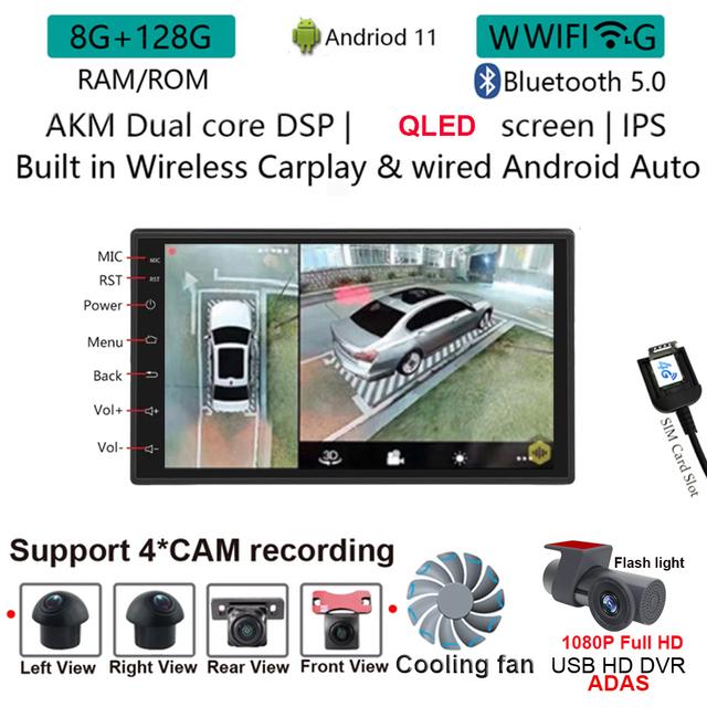 HD 3D 360 камера автомобильная система обзора птиц 720P 1080P SONY 307 задняя/передняя/левая/правая для Android универсальная 7/9/10-дюймовая автомобильная магнитола