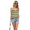 Women's Fashion Striped Knit Shirt Temperament Sexy Color Blocking Small Undershirt Female Vest
