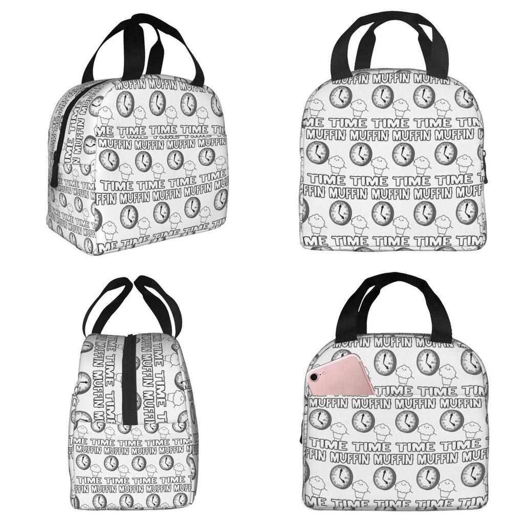 It Is Muffin Time (With Text) Insulated Lunch Bag for Kids School Cooler Thermal Food Box Tote Portable Lunch Boxes Container