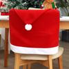 Red Flannel Chair Cover for Christmas Dining Table Decor