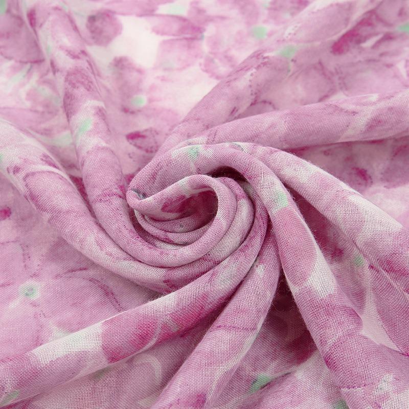 Xiyin Cotton and Linen Feel Scarf Retro Travel Photo Hanging Beard Tassel Silk Scarf Shawl Women