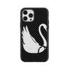 Роскошный Черно-белый Кружевной Чехол-накладка Clmj 'Лебедь' для iPhone 17 16 15 14 13 12 11 X XS XR Air Pro Max Plus Двухслойная Задняя Крышка