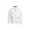 Zip-Up Stand Collar Printed Down Jacket Unisex Outerwear White HN2103