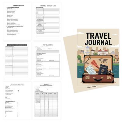 Журнал путешествий Журнал воспоминаний о путешествиях Дневник Блокнот Журнал приключений в дороге Книга Планировщик путешествий Подарок для путешественников