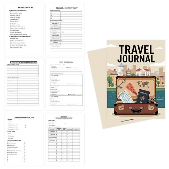 Travel Journal Travel Memories Log Diary Notebook Roadtrip Adventure Journal Book Travel Planner Gift for Travelers