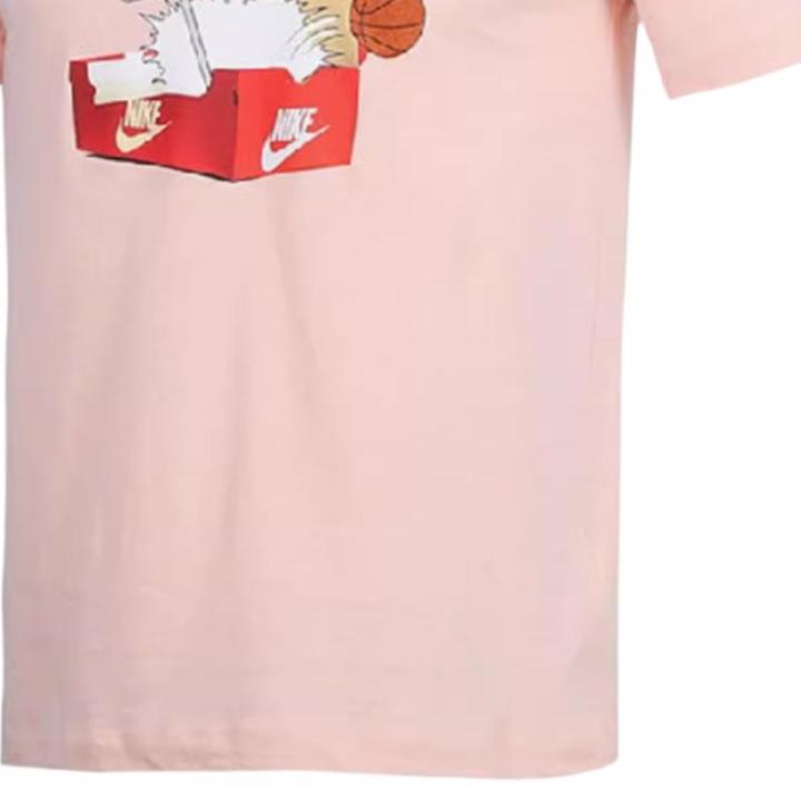 Nike Мужская спортивная футболка кэжуал с принтом логотипа Air, влагоотводящая, дышащая, с коротким рукавом, топы, розовая DH0016-664