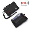 Мужской кошелек RFID Держатель кредитных карт Нейлоновый тонкий кошелек на молнии Чехол для ключей и карт Мужской тактический кошелек Кошелек для мелочи с карабином Кошельки