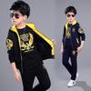 3pcs Set Boys Clothing Set Hooded Vest Jacket T-shirt Pant Children's Sports Suit 3-12Years Old