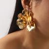 Преувеличенные Металлические Большие Красные Розы Серьги для Женщин Европа Америка Индивидуальность Ежедневные Украшения для Коммутирующих Аксессуар для Праздника