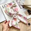 Autumn and winter Maillard cashew square scarf silk scarf women's shirt versatile neck small scarf tied hair decorative scarf
