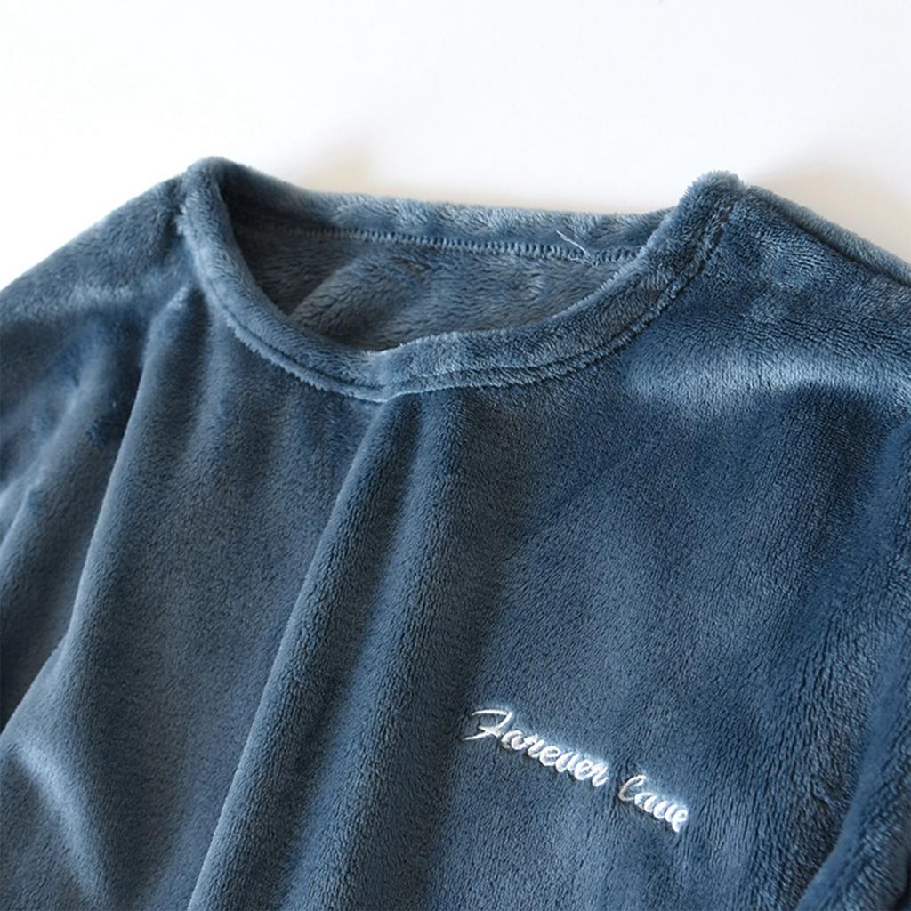 Women's Fashion Fleece Line And Thickened Pullover Long Sleeve Pajamas