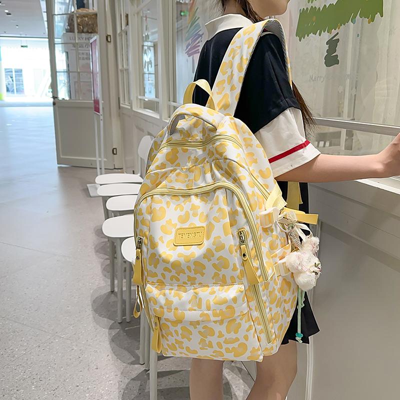 Рюкзак с леопардовым принтом для ученика средней школы, легкий школьный рюкзак, рюкзак большой вместимости для девочки