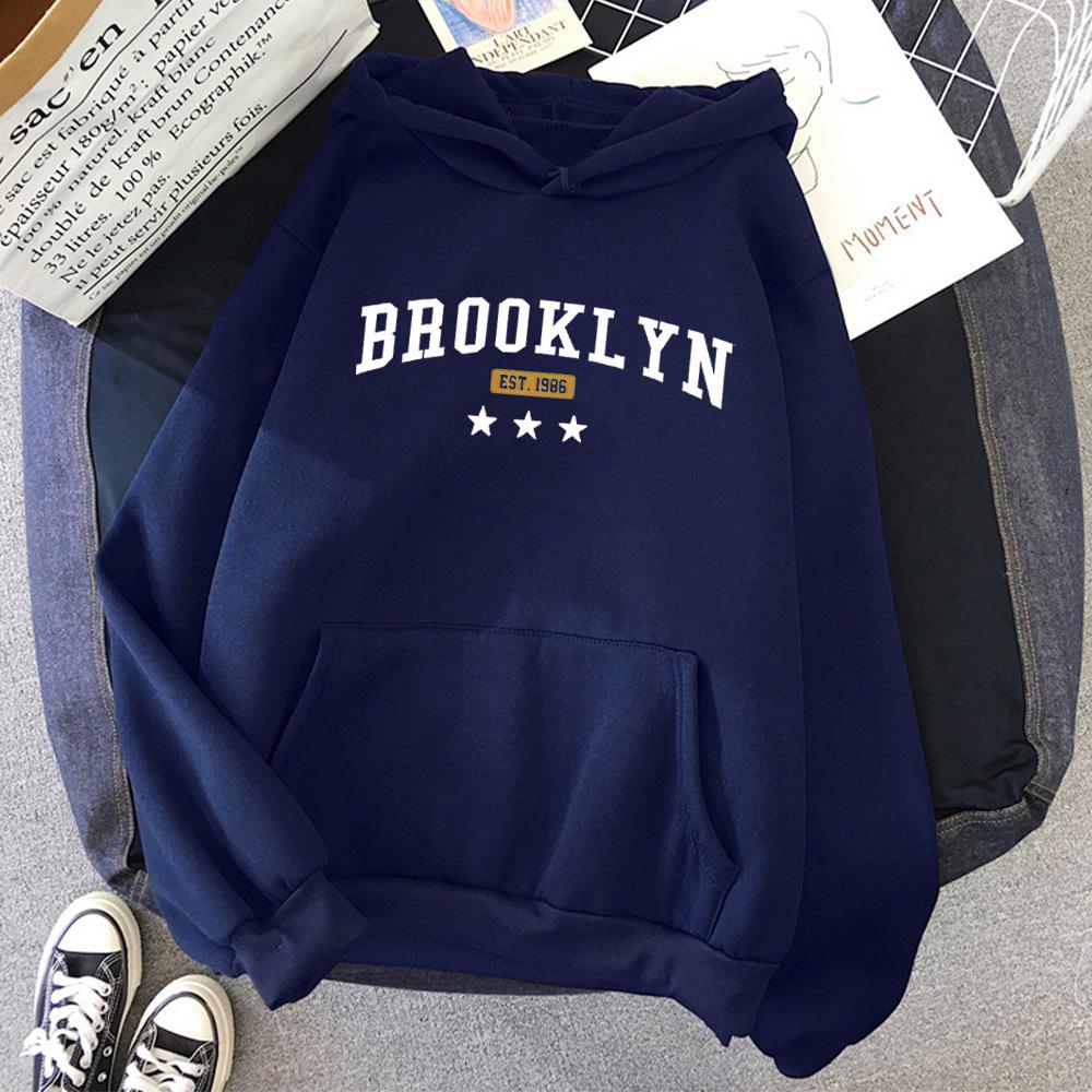 Свитшот с принтом букв BROOKLYN Повседневная мужская одежда
