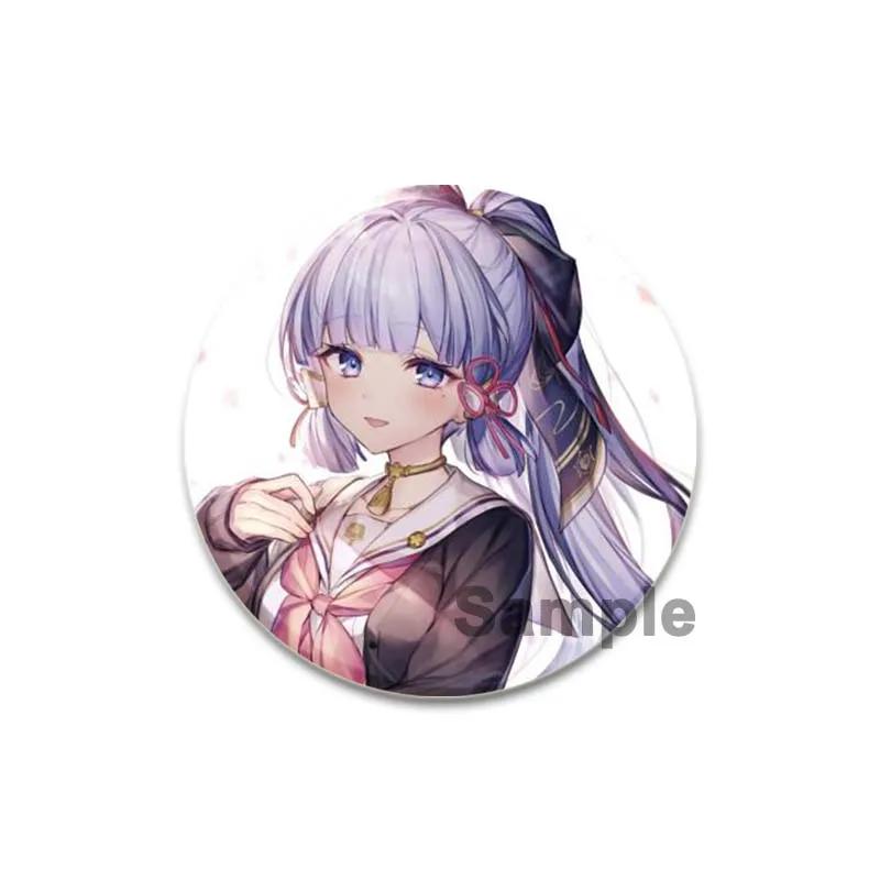 Значок Genshin Impact 32/44/58 мм, милые броши для косплея Камидзато Аяка, креативные изысканные эмалевые булавки для одежды, рюкзака, ювелирных изделий, аксессуаров