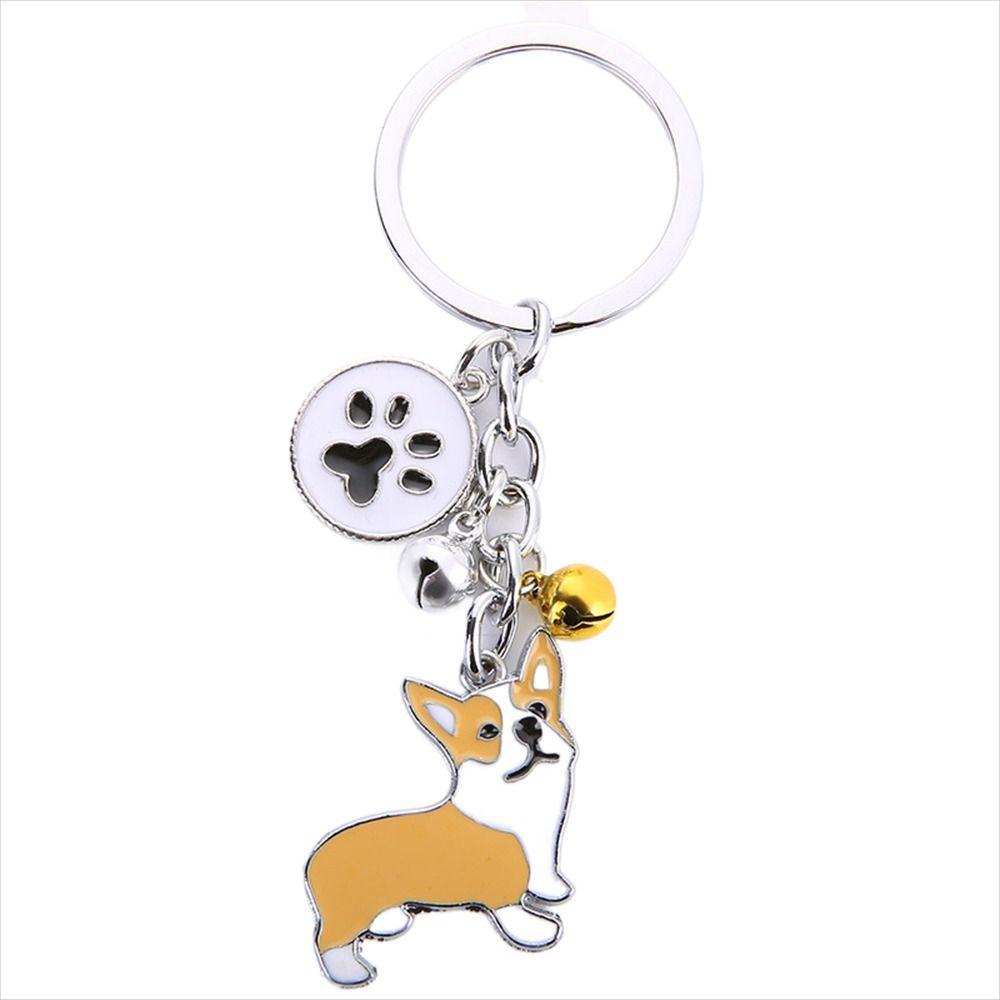 Enamel Golden Retriever Maltese Animal Bell Pet Keyring Pet Keychain Dog Keychain Dog Pendant