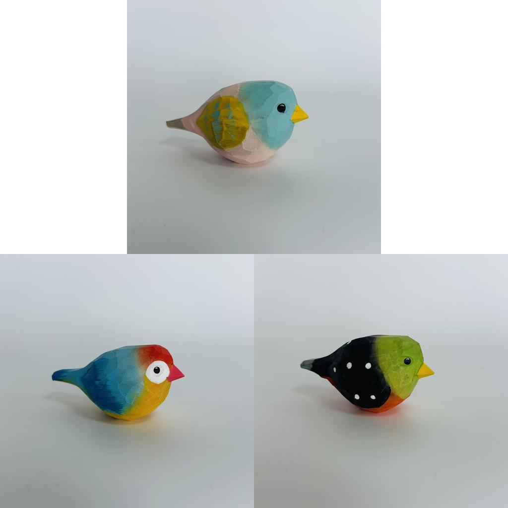Wooden Bird Decor Handcrafted Carving For Home Office Gift And Kids Play