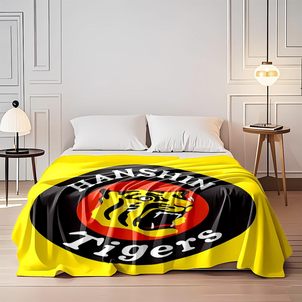 Hanshin Tigers Logo Blanket print blanket soft and cozy perfect for the living room bed sofa or a nap,gift
