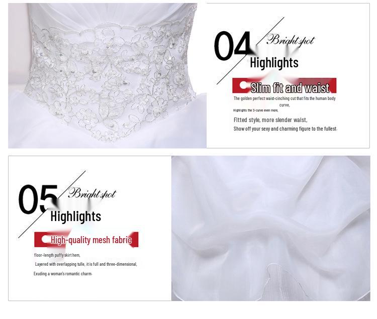 2025 Белое кружевное платье без бретелек на шнуровке в корейском стиле длиной до пола из органзы