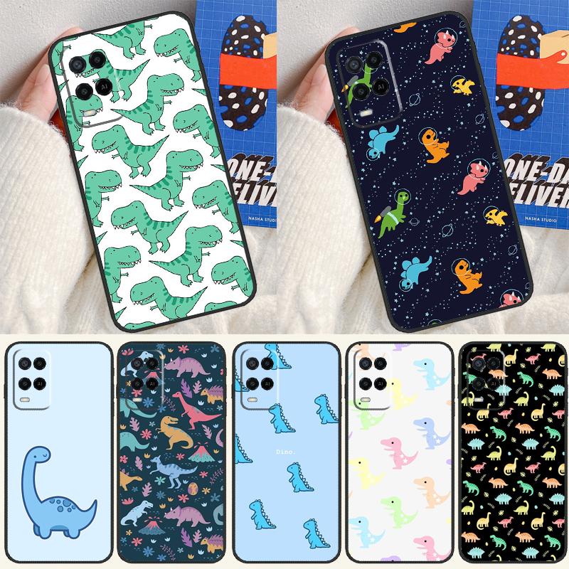 Cute Dinosaur Baby Case For Oppo A98 A78 A58 A15 A16 A17 A5 A9 A91 A52 A72 A76 A96 A74 A94 A54 S A57 A77 Cover