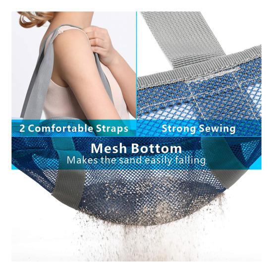 Beach Bag Hollow Mesh Drainage Large Capacity Multi Pockets Quick Dry Portable Shampoo Body Wash Soap