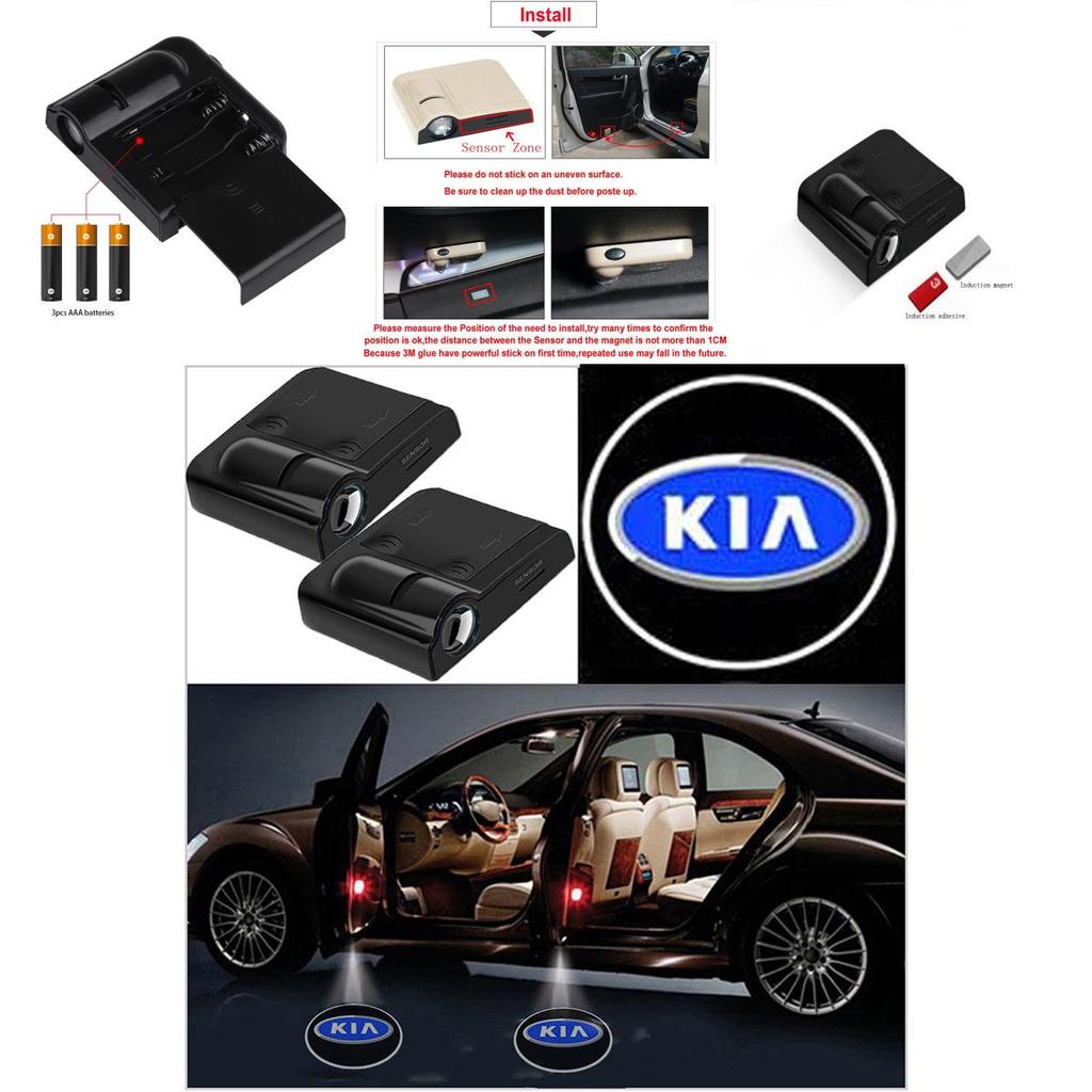 Wireless Led Car Door Welcome Projector Lamp With Kia Logo For Enhanced Night Safety And Style