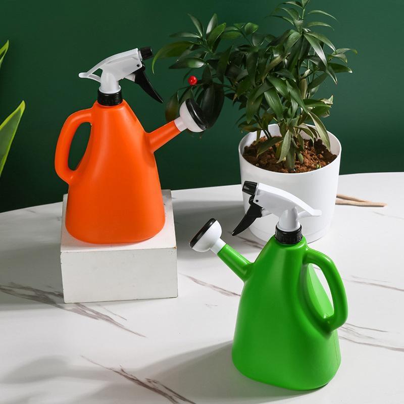 Multifunctional 2-in-1 Plastic Watering Spray Can Adjustable Pressure Portable Tool for Outdoor Garden Planting
