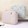 Cotton Book Storage Bag Multi Layer Pockets Makeup Pouch Vintage Hand Carry Bag For Women Large Capacity Portable Dustproof Case
