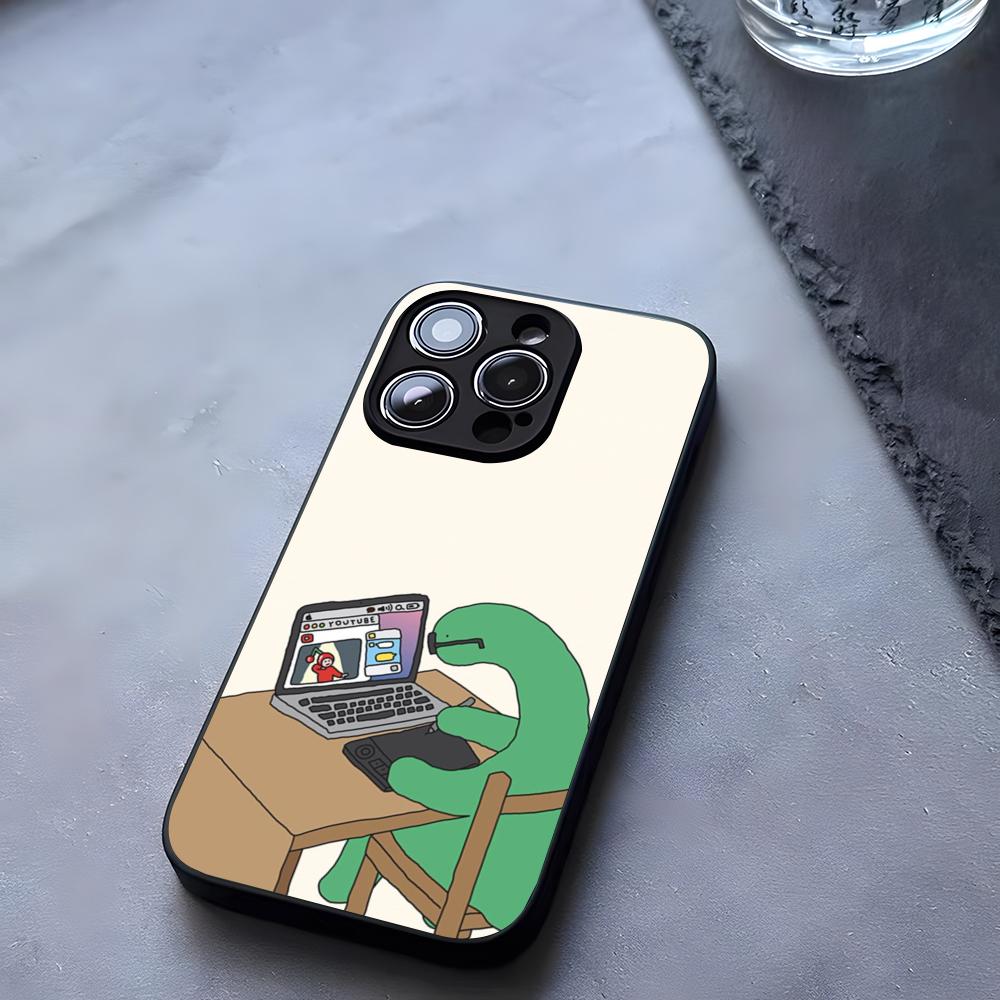 Чехол на телефон Динозавр J-Joguman S-Studio Милый Закаленное Стекло Для IPhone 17 13 14 16 12 15 11 Pro Max Plus Mini X XR SE2020 Coque