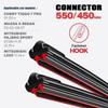 (22"+18") КРЮЧОК Дворниковые Щетки для Chery Tiggo 7 Pro, Mazda 6 Седан, Mitsubishi Pajero Sport и L200