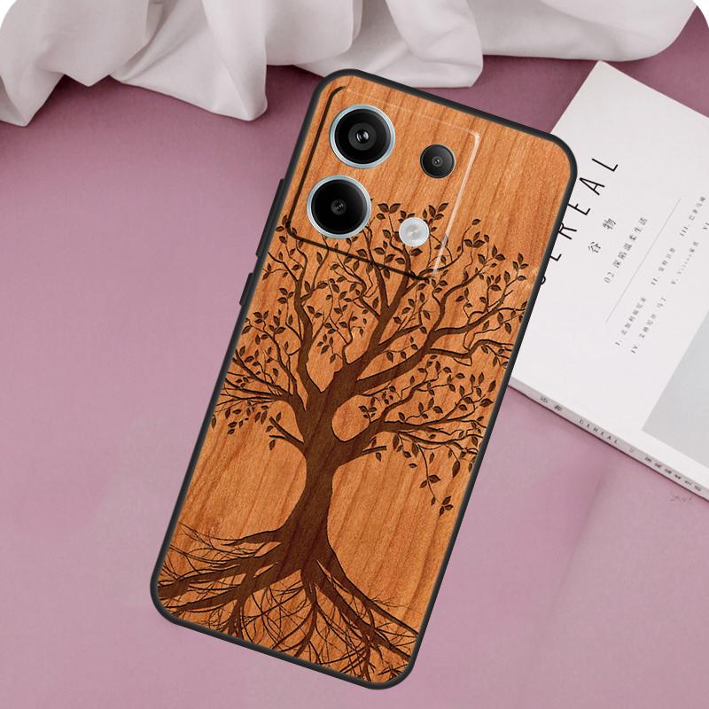 Дерево Цветок Бамбук Деревянный Чехол Для Xiaomi Redmi Note 13 Pro 11 10 9 12 Pro 9S 10S 11S 12S Redmi 9C 10C 12C 13C Чехол