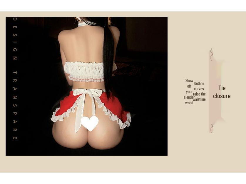 Nighttime Sexy Warm Christmas Maid Uniform with Easy Access